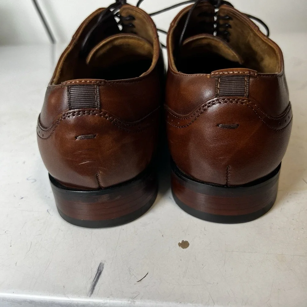 Florsheim Mens Cognac Brown Leather Cap Toe Flexsole Oxfords Size‎ 9.5 M